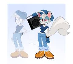 remade a sonic oc shes an albino skunk ...