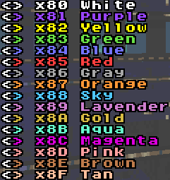 Colors in Ring Racers