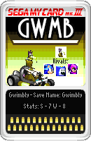 GWIMBLY: Famous Videogame Mascot from the 90's Gwimbly victory dances onto the track! With his Creamed Corn in hand, he takes on the many racers of the SEGASonic World, in hopes for the big win! Oo Oo Ooooh!