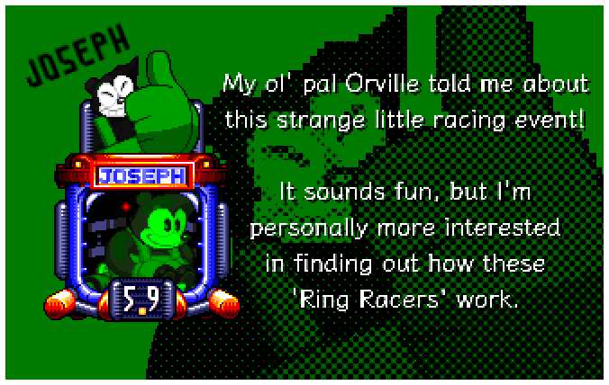 My ol' pal Orville told me about this strange little racing event! It sounds fun, but I'm personally more interested in finding out how these 'Ring Racers' work.