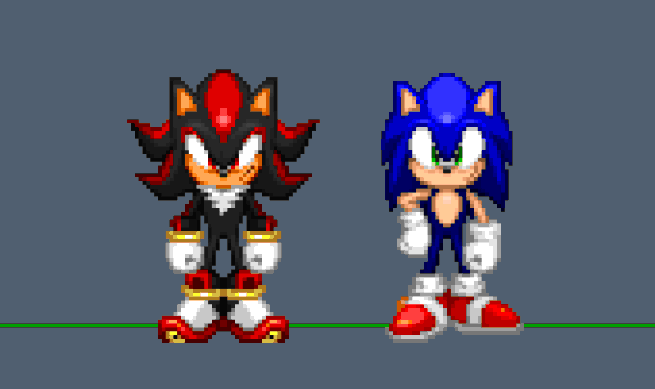 Modern Sonic & Modern Shadow.gif