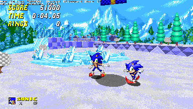 Modern Sonic V6 & Adventure Sonic 1.8b Gift of Life.gif
