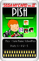 PICO (PICO'S SCHOOL): This kid went trough some stuff, but he's up for a race either way! Note: Guns and illegal firearms are not allowed in the race track, thus the reason why Pico has not got any guns on him