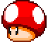 Super Mushroom: An item that can increase one's size upon consumption. They may also increase the effectiveness of mechanical devices, such as go-karts, dice blocks, and other machinery.
