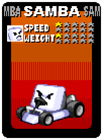 Samba. Speed 1, Weight 1.